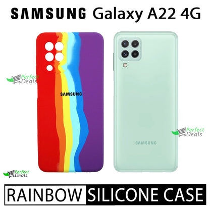 Latest Rainbow Silicone case for Samsung A22 4G