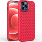 iPhone 13 Pro Max Cross Grid Weaving Pattern Design Silicone Case back Cover