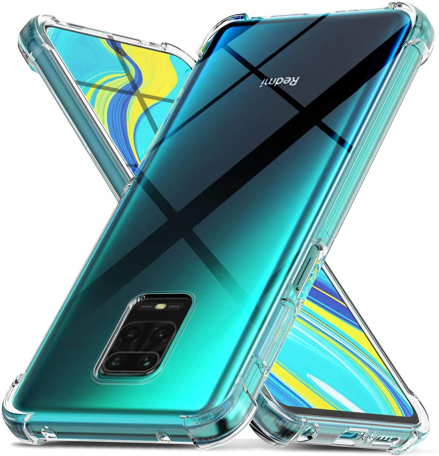 AntiShock Clear Back Cover Soft Silicone TPU Bumper case for Redmi Note 9 Pro