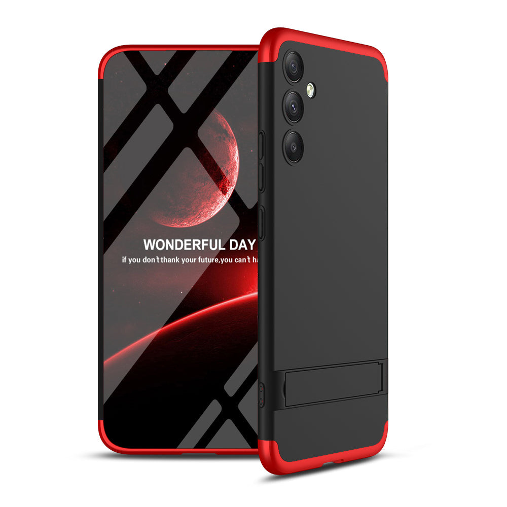 LEEKA Samsung A34 Full 3in1 Cover 360º Shockproof Armor Hard Matte PC Case with Stand