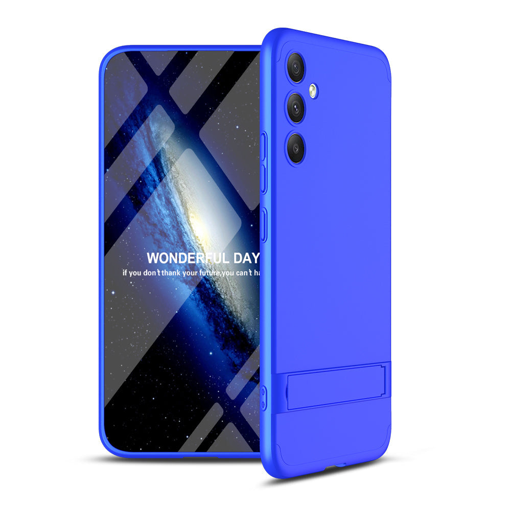 LEEKA Samsung A34 Full 3in1 Cover 360º Shockproof Armor Hard Matte PC Case with Stand