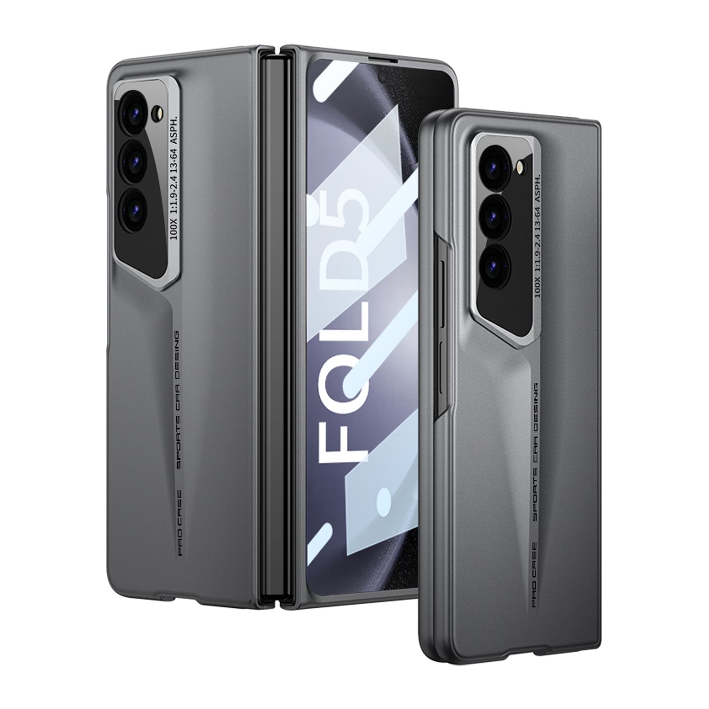 LEEKA Samsung Z Fold 5 case with Super Luxury Sport car fiber Pro case design with free inbuilt Screen Protector