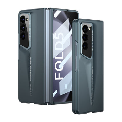 LEEKA Samsung Z Fold 5 case with Super Luxury Sport car fiber Pro case design with free inbuilt Screen Protector
