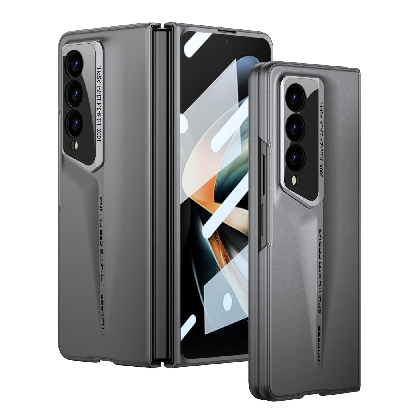 LEEKA Samsung Z Fold 3 case with Super Luxury Sport car fiber Pro case design with free inbuilt Screen Protector
