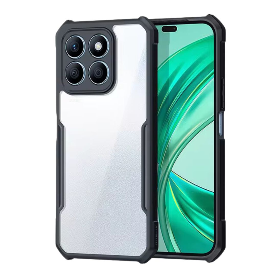 iPaky Honor X8b Shockproof Matte Black Border Camera lens Protection back cover Case