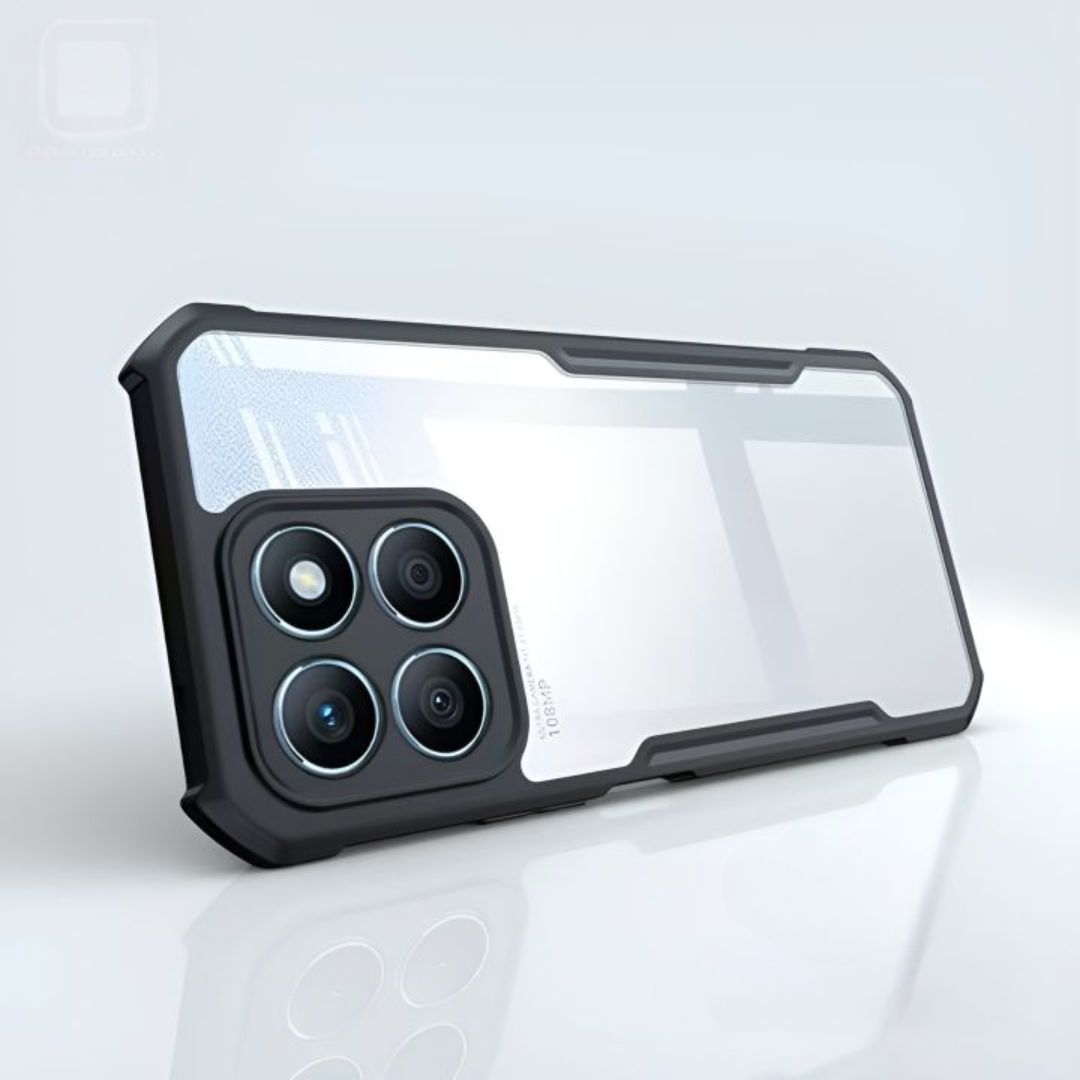 iPaky Honor X8b Shockproof Matte Black Border Camera lens Protection back cover Case