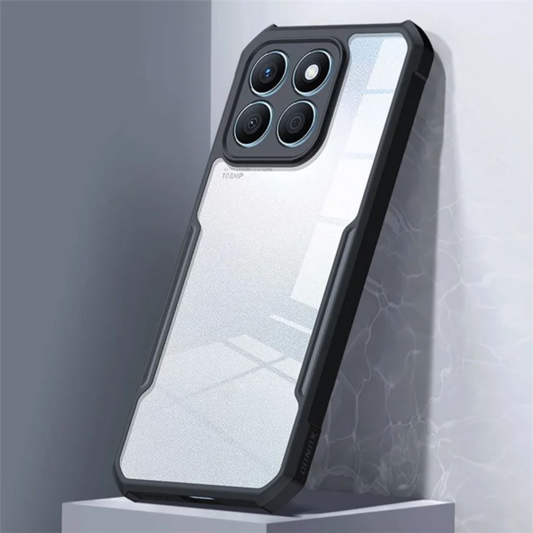 iPaky Honor X8b Shockproof Matte Black Border Camera lens Protection back cover Case