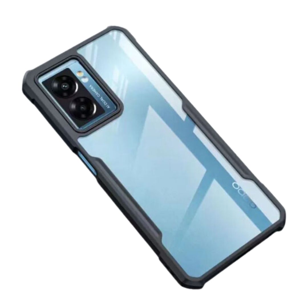 iPaky OPPO A57 2022 Shockproof Matte Black Border Camera lens Protection back cover Case
