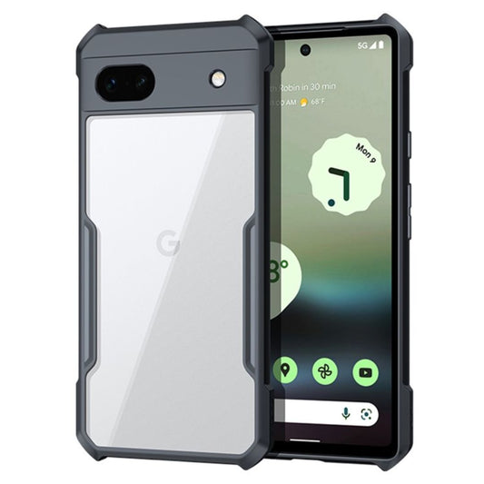 iPaky Google Pixel 6A Shockproof Matte Black Border Camera lens Protection back cover Case