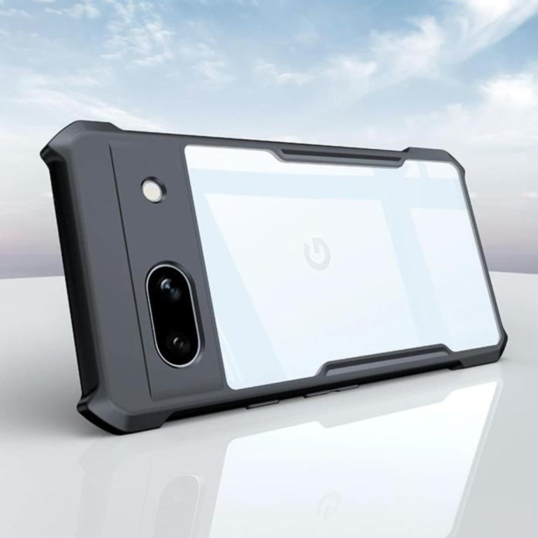 iPaky Google Pixel 6A Shockproof Matte Black Border Camera lens Protection back cover Case