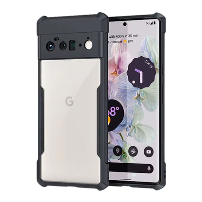 iPaky Google Pixel 6 Pro Shockproof Matte Black Border Camera lens Protection back cover Case