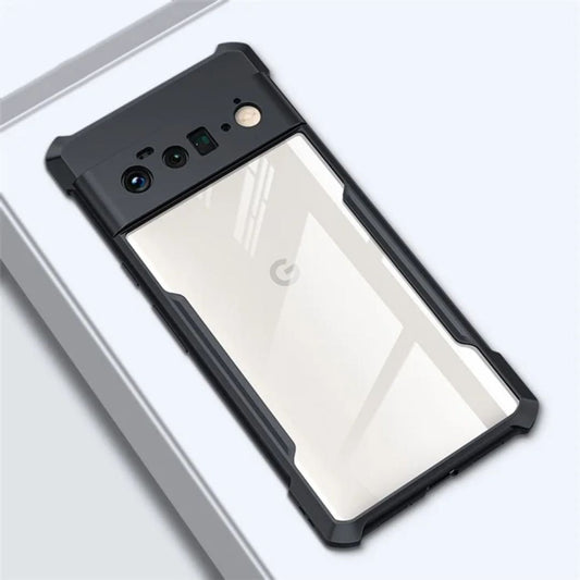 iPaky Google Pixel 6 Pro Shockproof Matte Black Border Camera lens Protection back cover Case