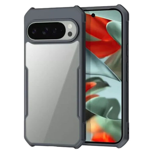 iPaky Google Pixel 9 Pro Shockproof Matte Black Border Camera lens Protection back cover Case