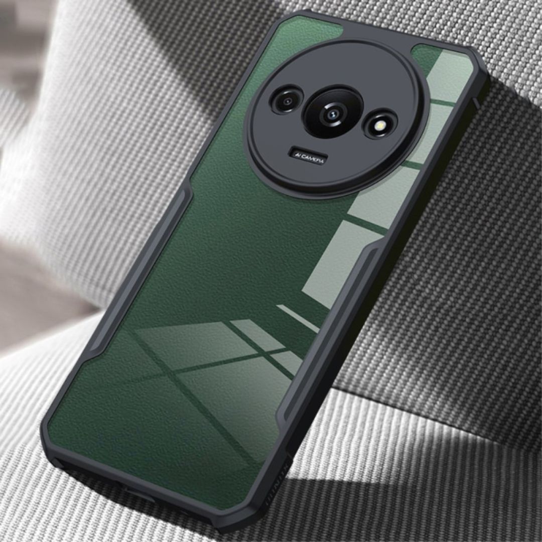 iPaky Redmi A3 Shockproof Matte Black Border Camera lens Protection back cover Case