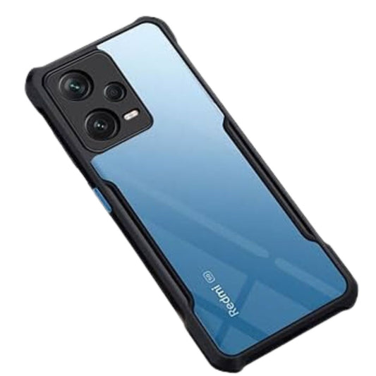 iPaky Redmi Note 12 Pro Plus Shockproof Matte Black Border Camera lens Protection back cover Case