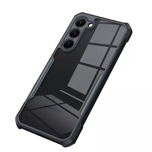 iPaky Samsung S23 Plus Shockproof Matte Black Border Camera lens Protection back cover Case