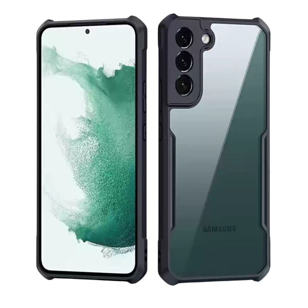 iPaky Samsung S23 Plus Shockproof Matte Black Border Camera lens Protection back cover Case
