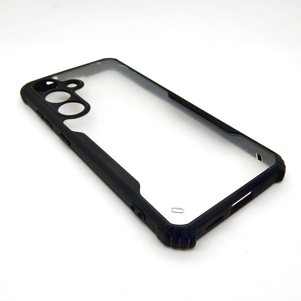 iPaky Samsung S24 Plus Shockproof Matte Black Border Camera lens Protection back cover Case