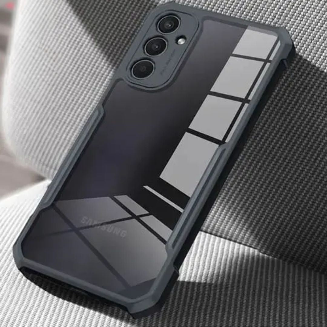 iPaky Samsung A24 Shockproof Matte Black Border Camera lens Protection back cover Case