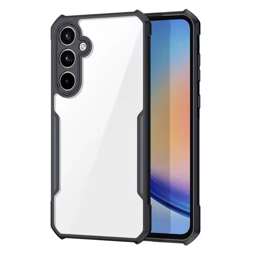 iPaky Samsung A54 Shockproof Matte Black Border Camera lens Protection back cover Case