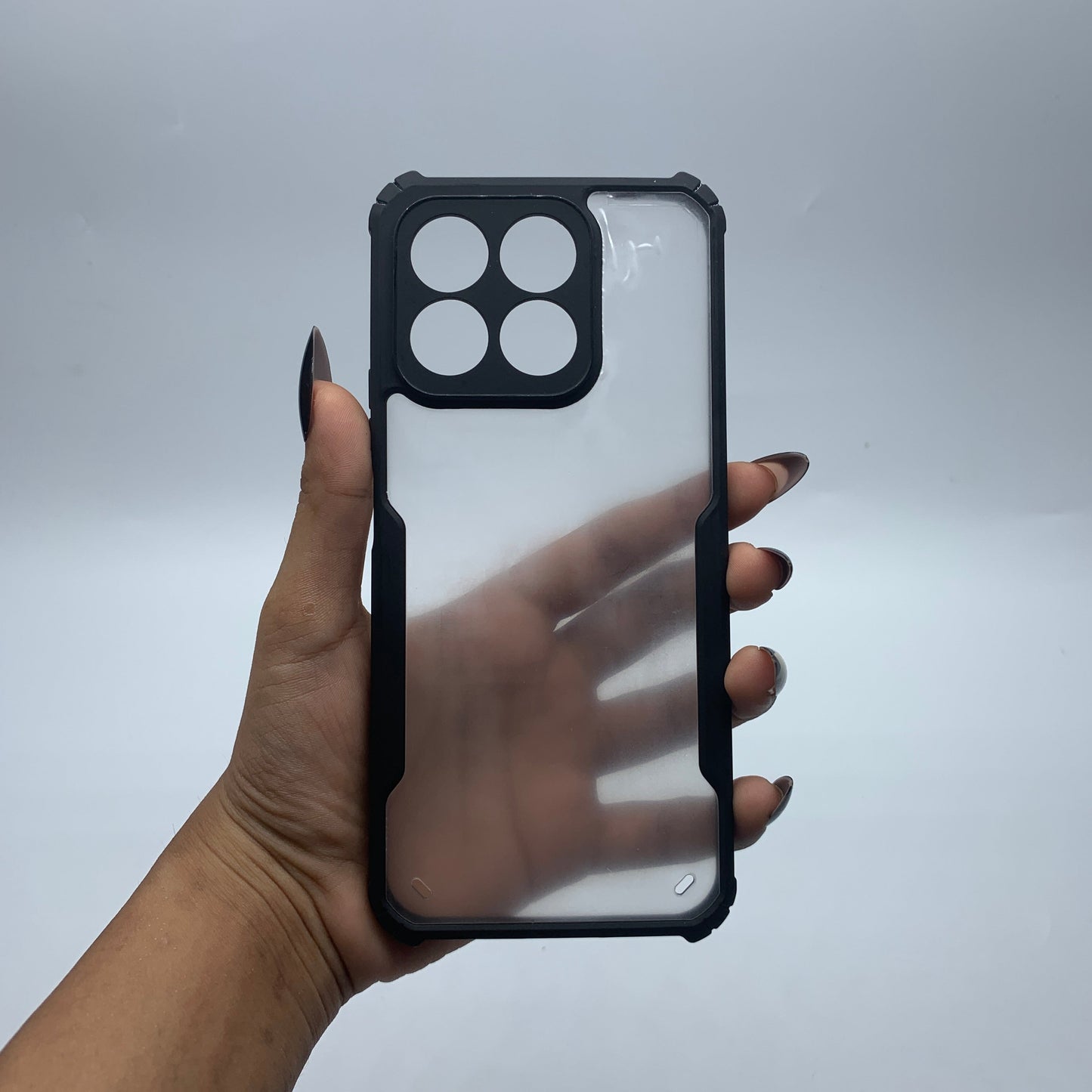 iPaky Honor X8b Shockproof Matte Black Border Camera lens Protection back cover Case