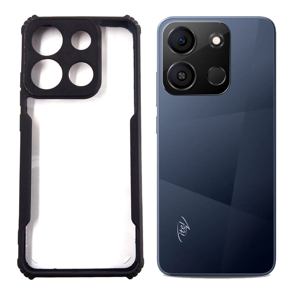 itel A05S case Matte Black Back Cover Soft Silicone TPU Bumper case