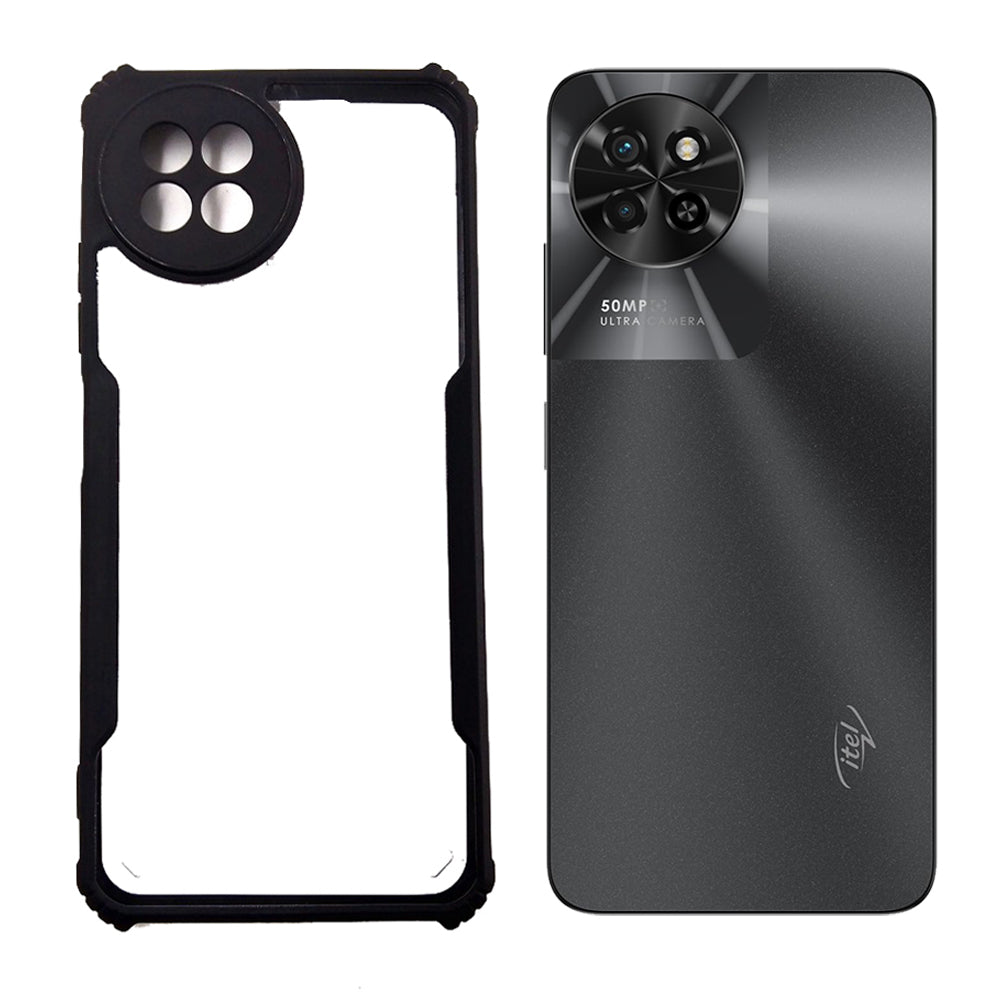itel S23 case Matte Black Back Cover Soft Silicone TPU Bumper case
