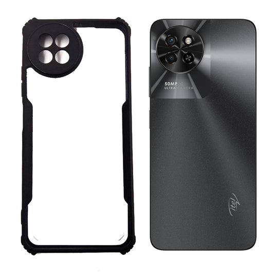 itel S23 case Matte Black Back Cover Soft Silicone TPU Bumper case