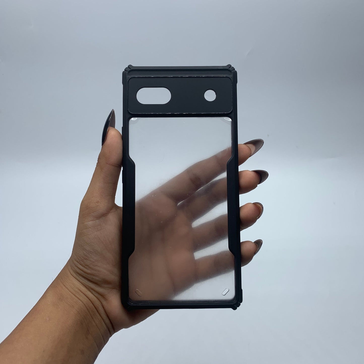 iPaky Google Pixel 6A Shockproof Matte Black Border Camera lens Protection back cover Case