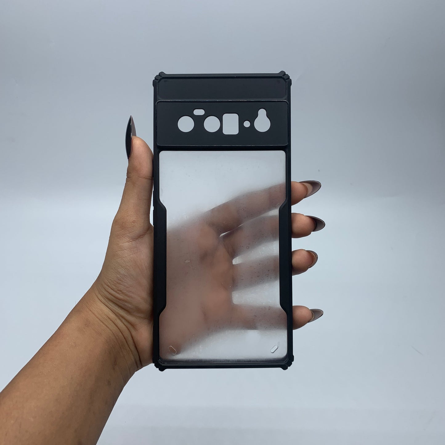 iPaky Google Pixel 6 Pro Shockproof Matte Black Border Camera lens Protection back cover Case