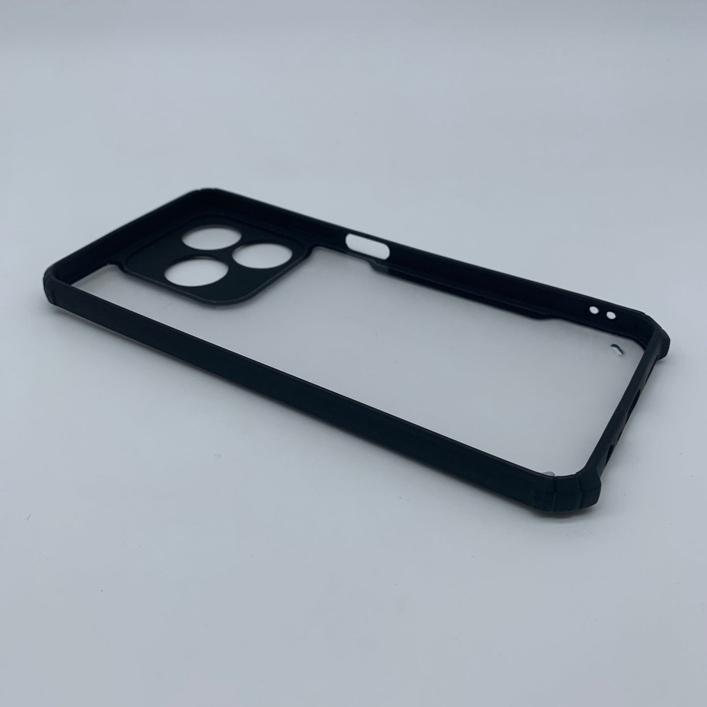 iPaky Realme C63 Shockproof Matte Black Border Camera lens Protection back cover Case
