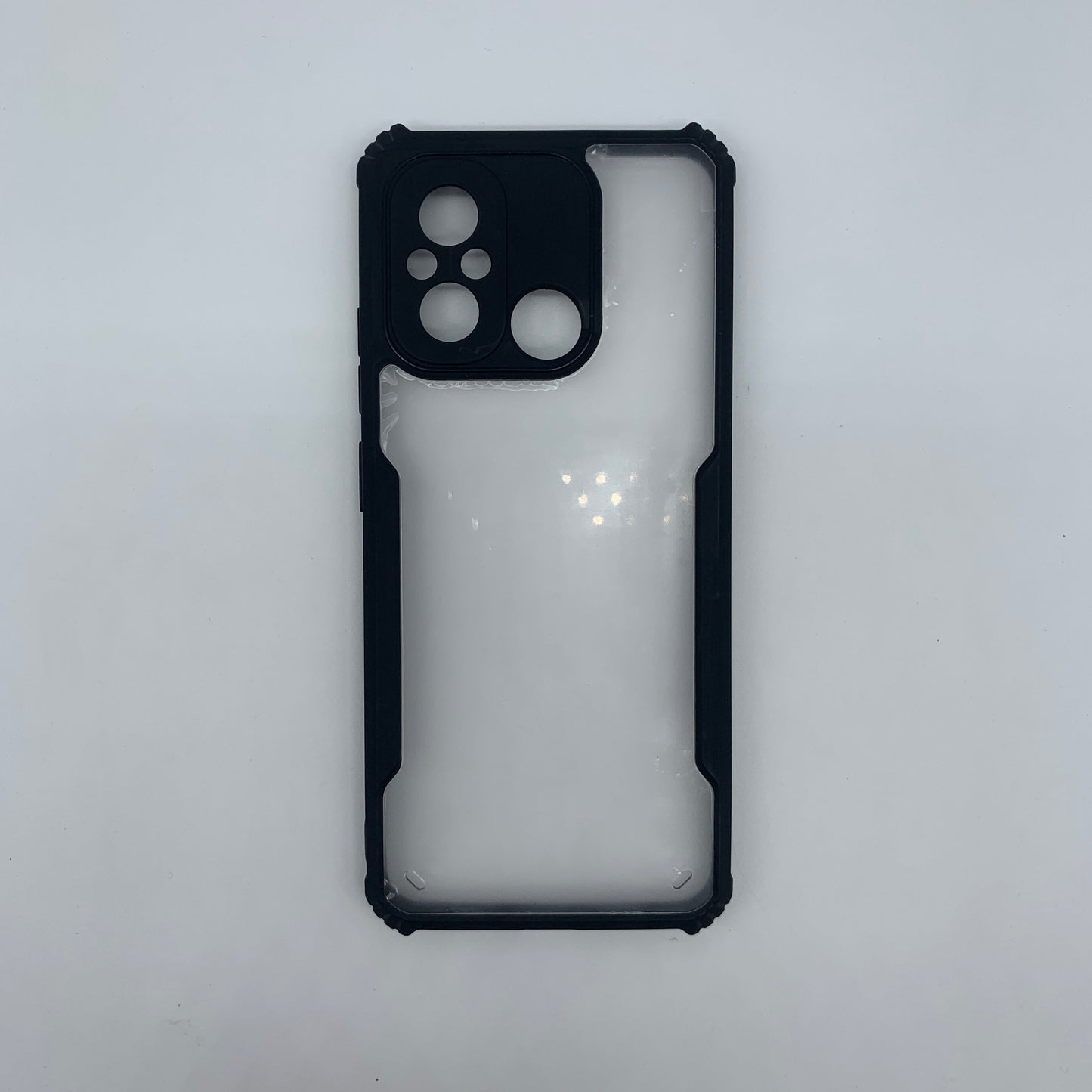 iPaky Redmi 12C Shockproof Matte Black Border Camera lens Protection back cover Case