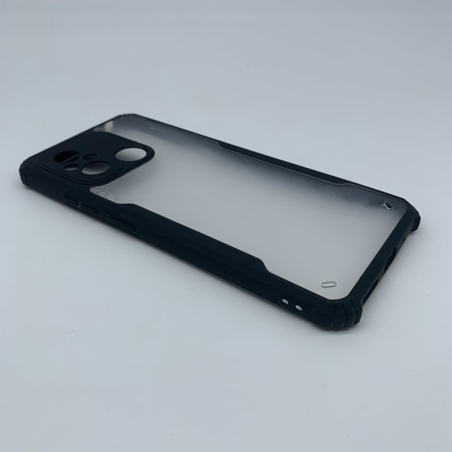 iPaky Redmi 12C Shockproof Matte Black Border Camera lens Protection back cover Case