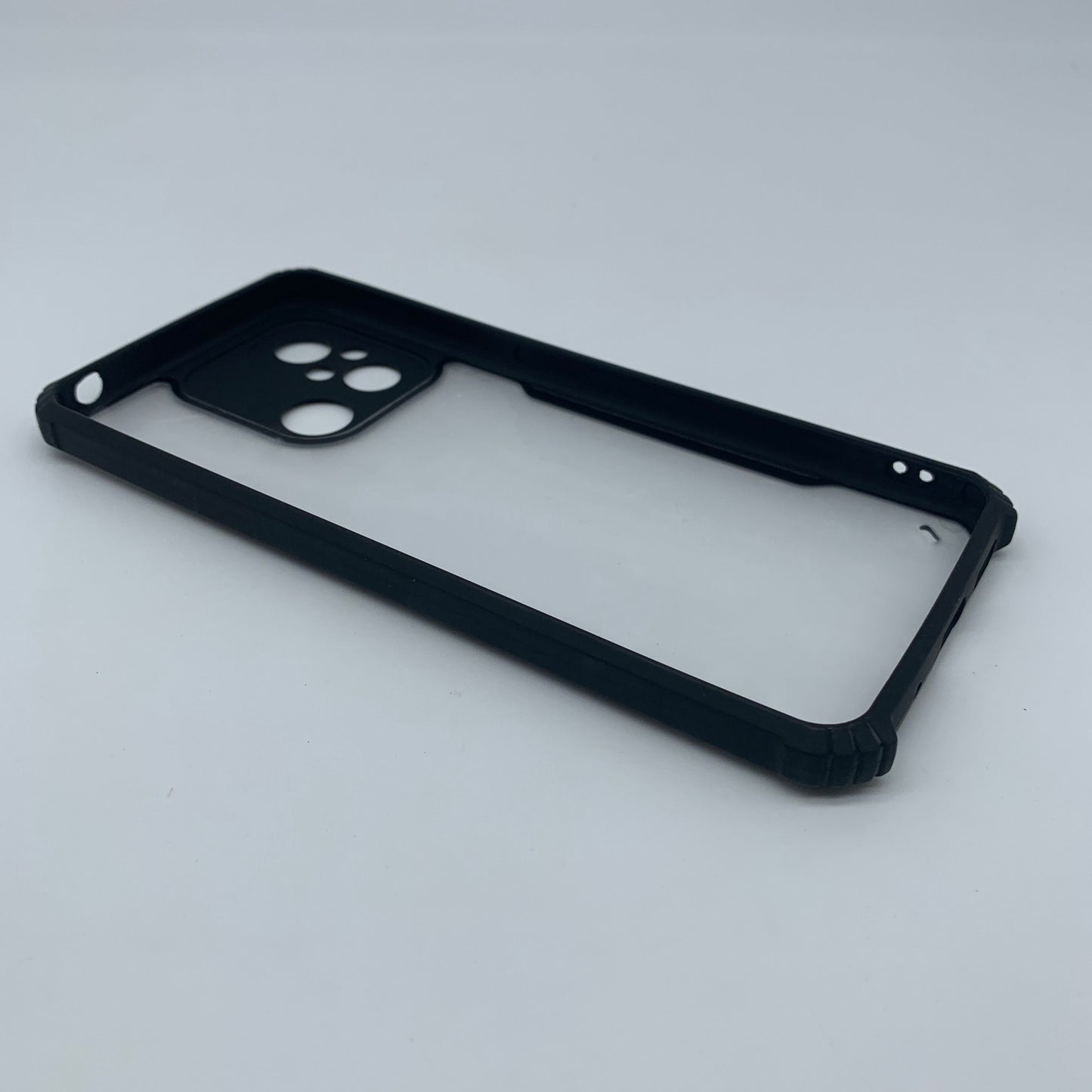 iPaky Redmi 12C Shockproof Matte Black Border Camera lens Protection back cover Case