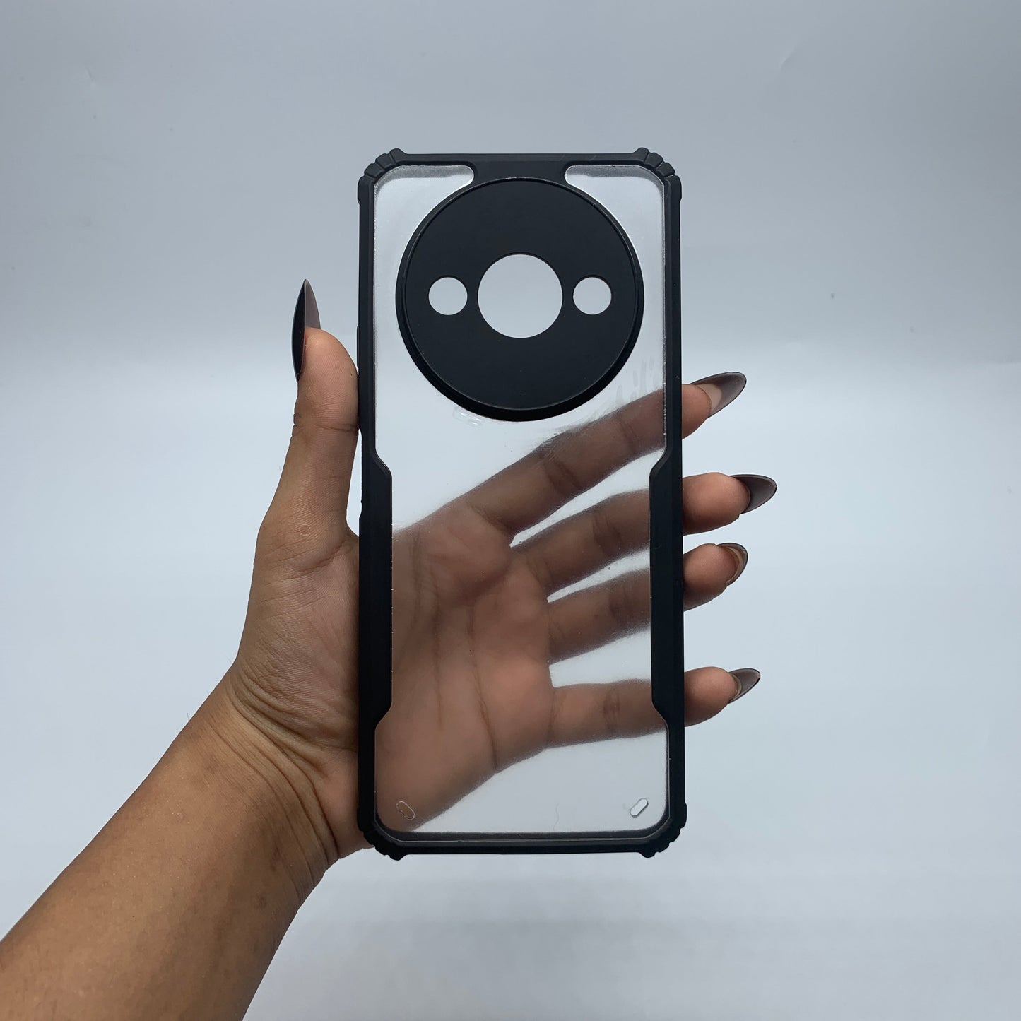 iPaky Redmi A3 Shockproof Matte Black Border Camera lens Protection back cover Case