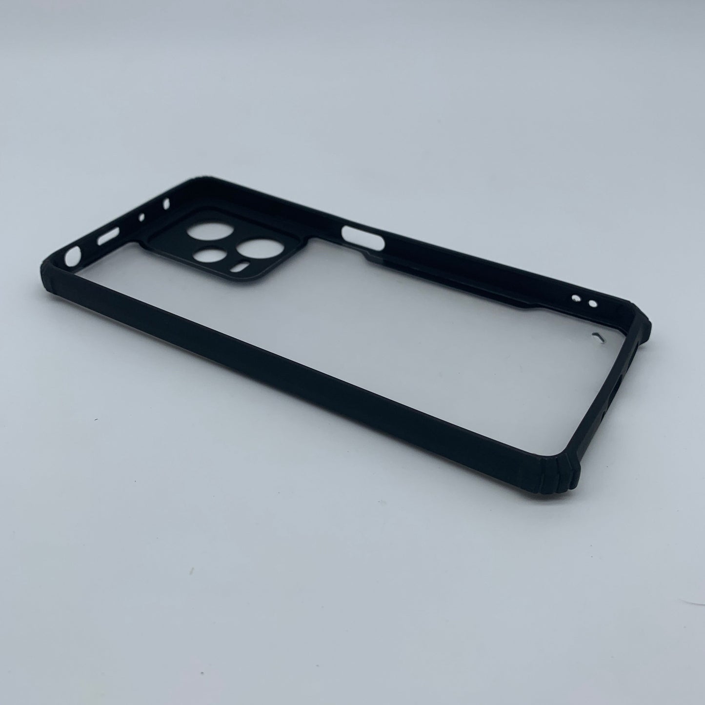 iPaky Redmi Note 12 Pro Shockproof Matte Black Border Camera lens Protection back cover Case