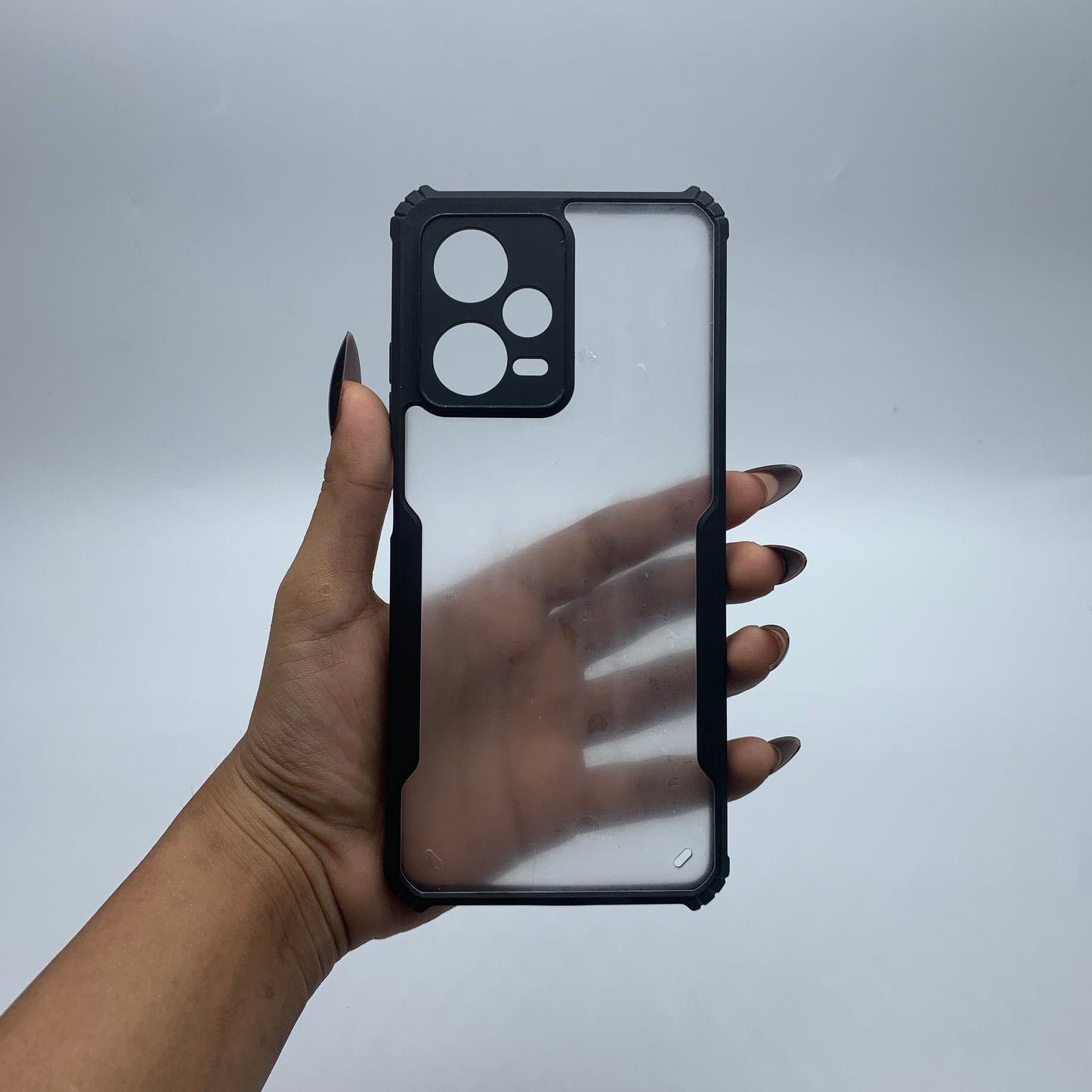iPaky Redmi Note 12 Pro Plus Shockproof Matte Black Border Camera lens Protection back cover Case
