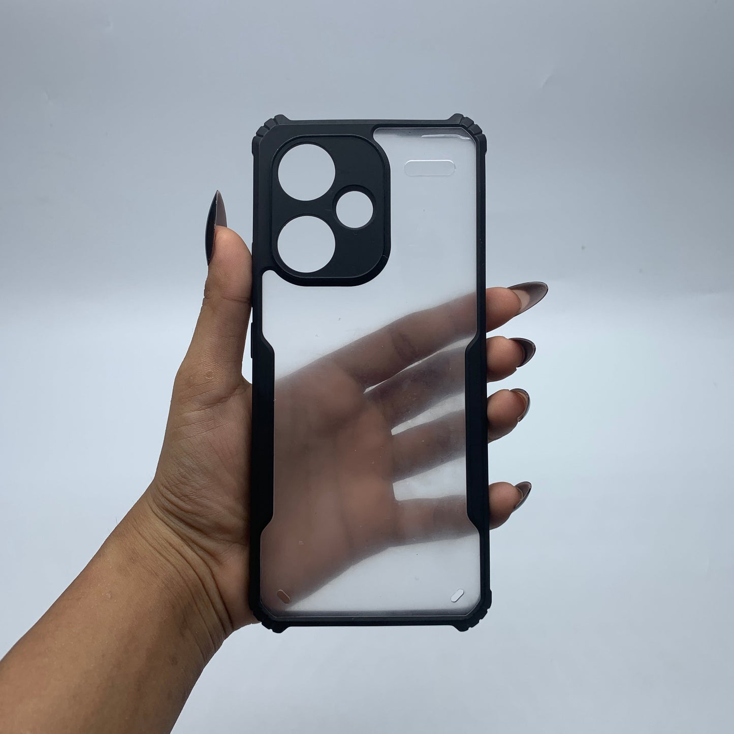iPaky Redmi Note 13 Pro Plus Shockproof Matte Black Border Camera lens Protection back cover Case
