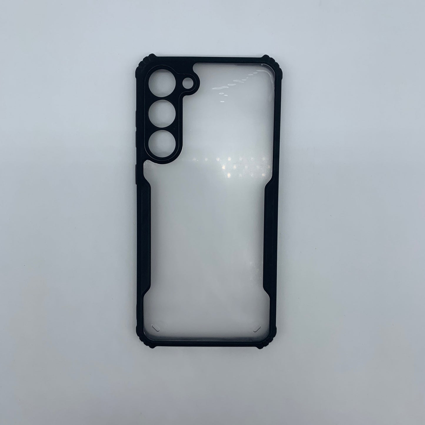 iPaky Samsung S23 Plus Shockproof Matte Black Border Camera lens Protection back cover Case