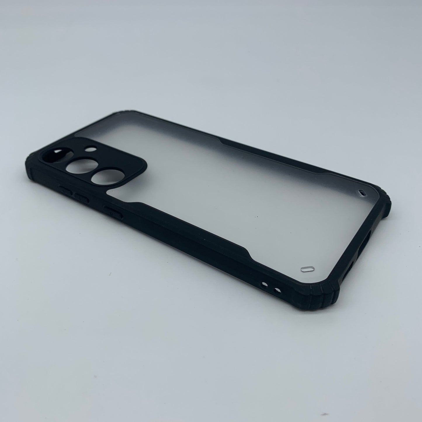 iPaky Samsung S24 Plus Shockproof Matte Black Border Camera lens Protection back cover Case
