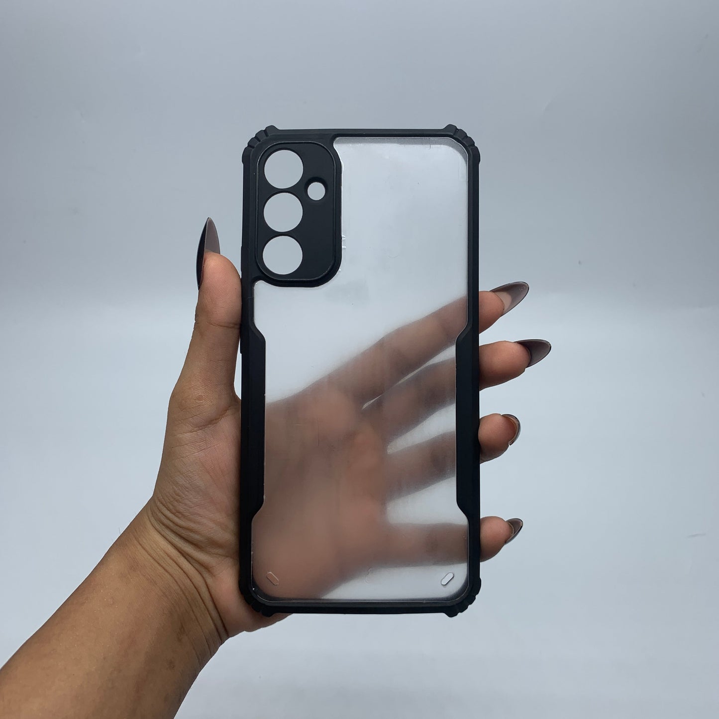 iPaky Samsung A34 Shockproof Matte Black Border Camera lens Protection back cover Case