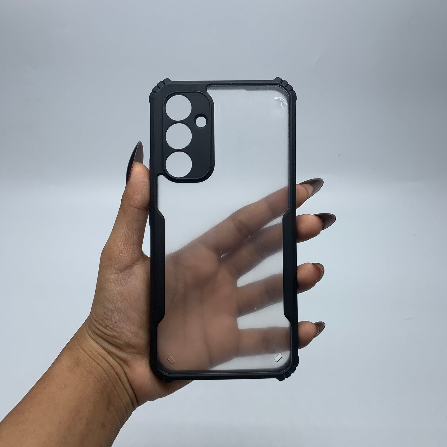 iPaky Samsung A54 Shockproof Matte Black Border Camera lens Protection back cover Case