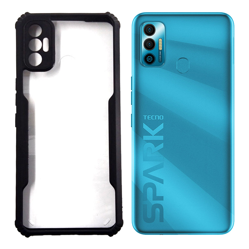 Tecno Spark 7 case Matte Black Back Cover Soft Silicone TPU Bumper case