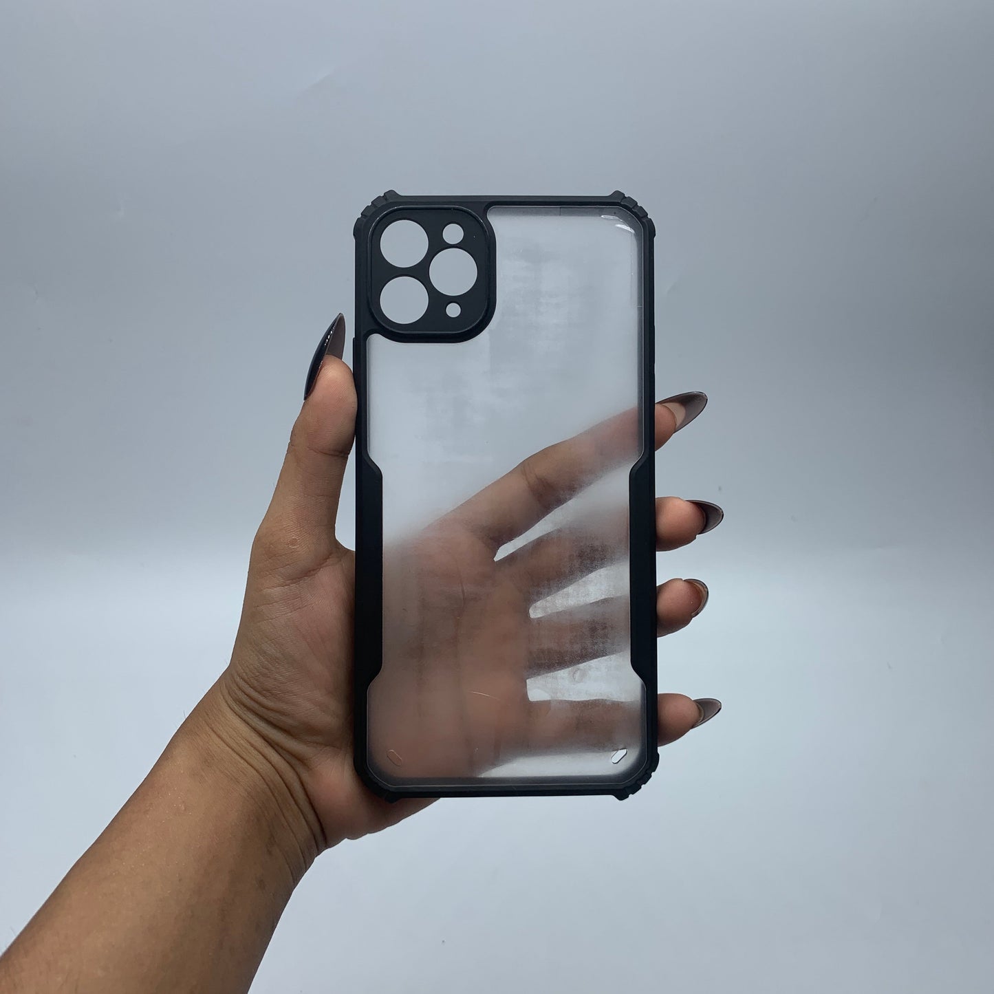 iPaky iPhone 11 Pro Max Shockproof Matte Black Border Camera lens Protection back cover Case