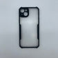 iPaky iPhone 15 Plus Shockproof Matte Black Border Camera lens Protection back cover Case