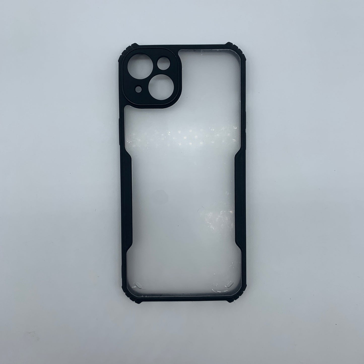 iPaky iPhone 15 Plus Shockproof Matte Black Border Camera lens Protection back cover Case