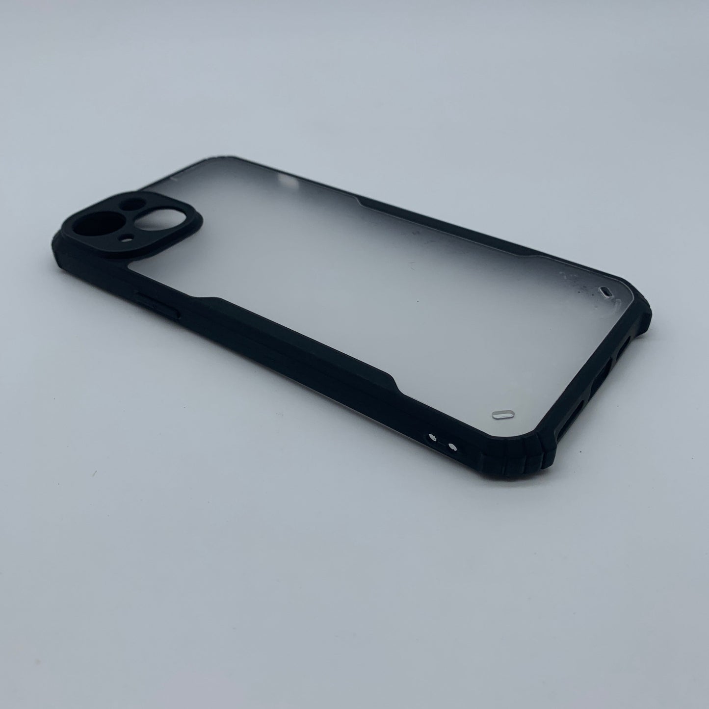 iPaky iPhone 15 Plus Shockproof Matte Black Border Camera lens Protection back cover Case
