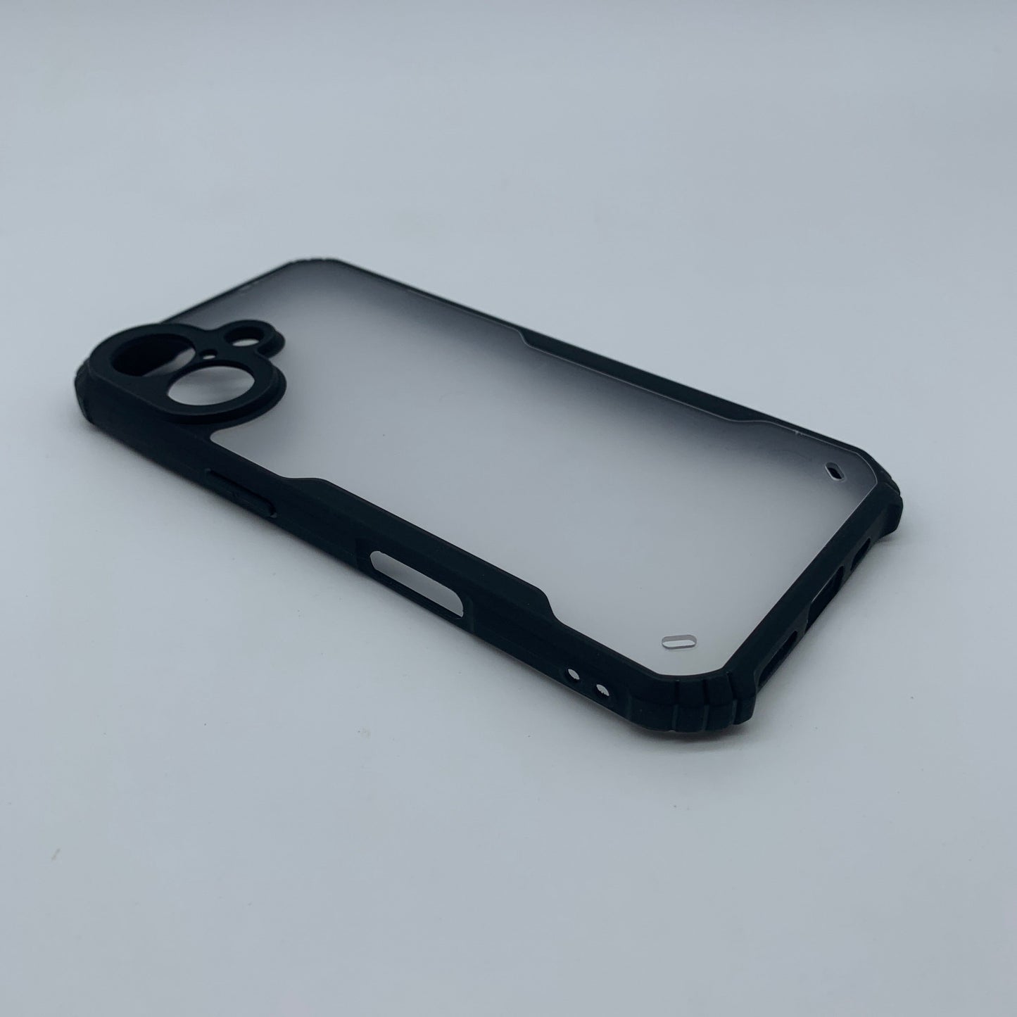 iPaky iPhone 16 Shockproof Matte Black Border Camera lens Protection back cover Case