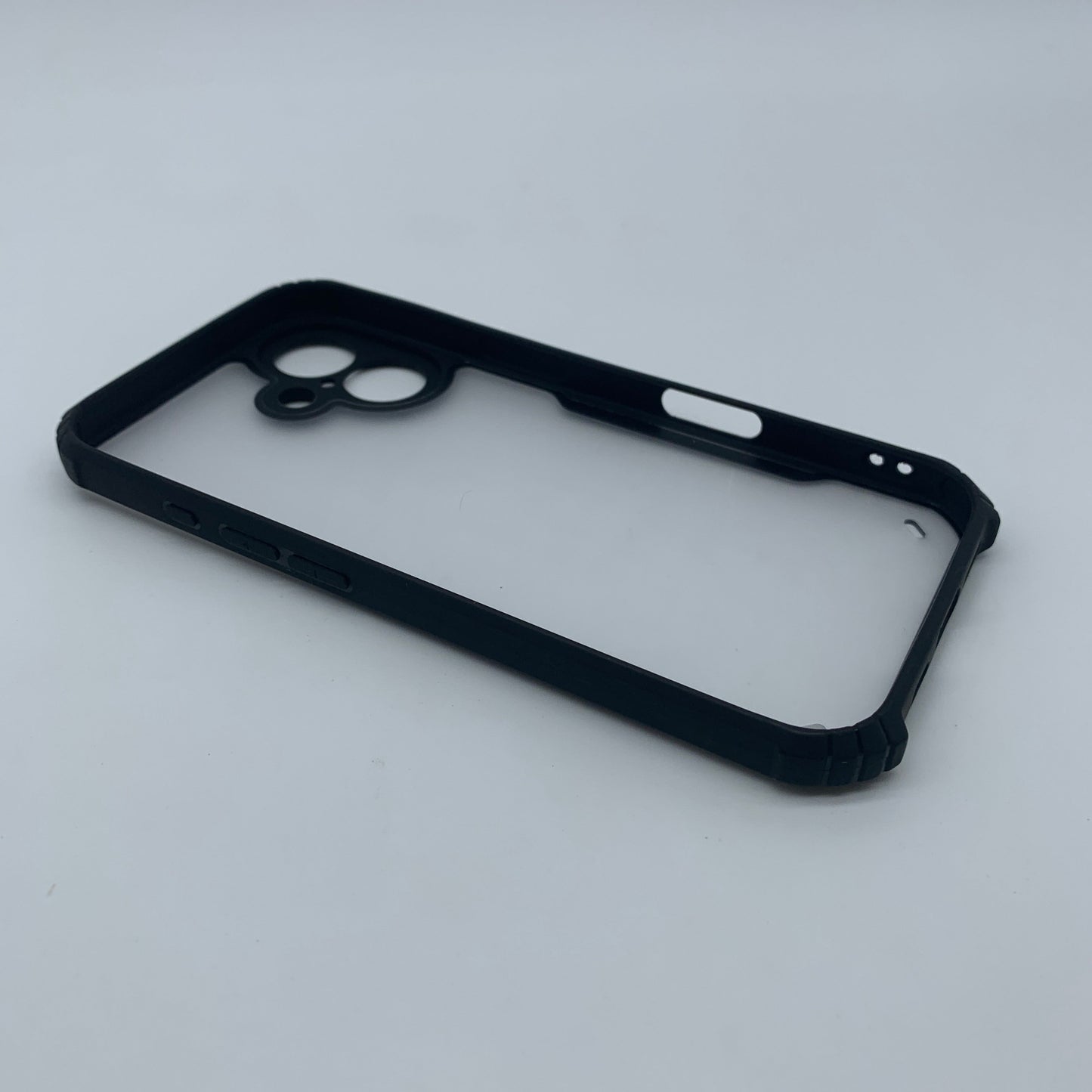 iPaky iPhone 16 Shockproof Matte Black Border Camera lens Protection back cover Case