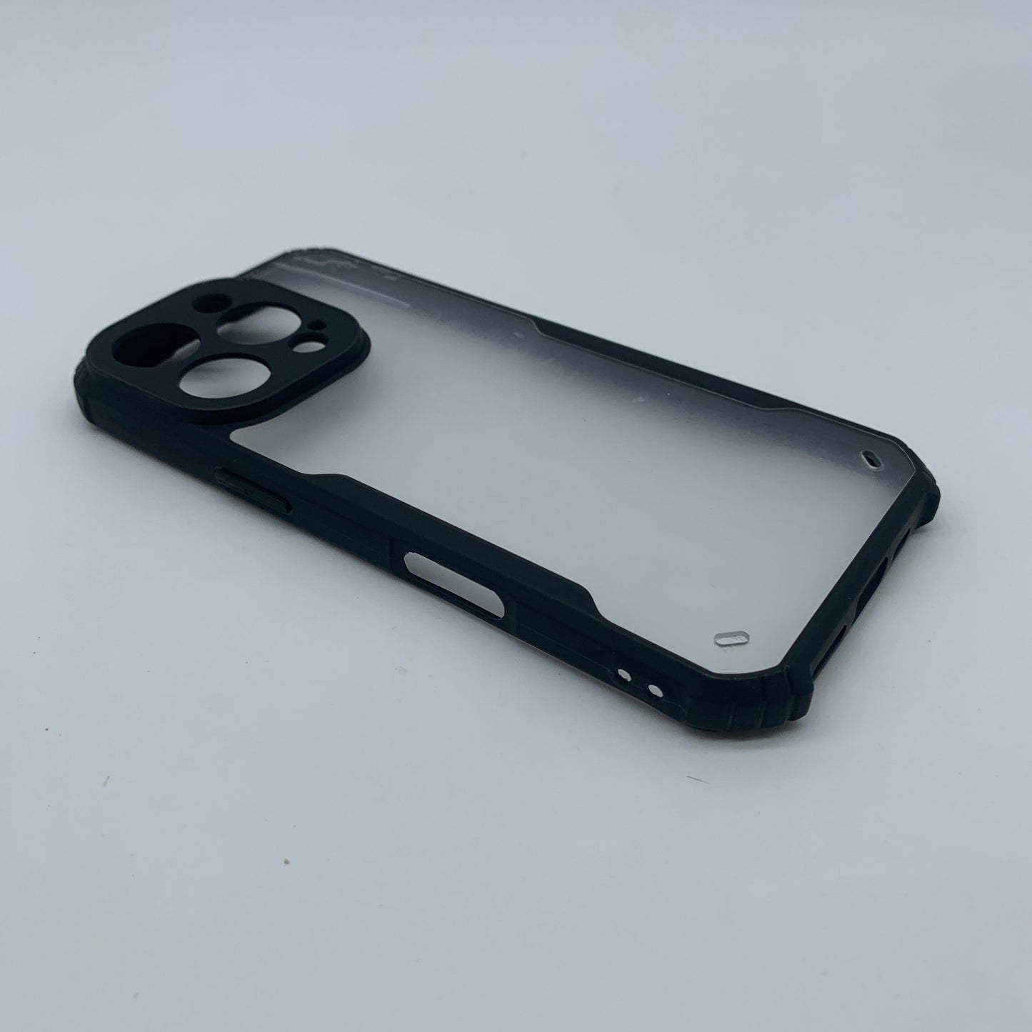 iPaky iPhone 16 Pro Shockproof Matte Black Border Camera lens Protection back cover Case